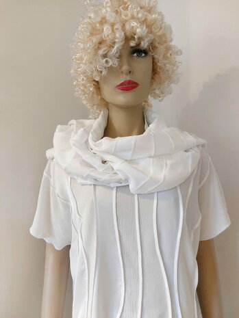 Blouse korte mouw naturel wit - Liz