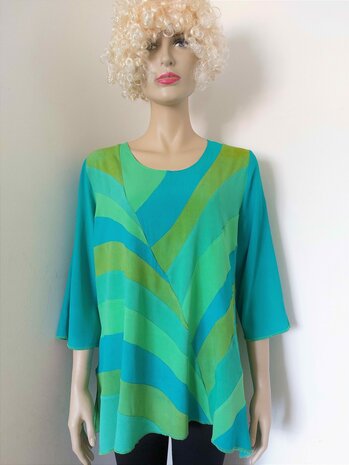 Groene blouse lijnen - Liz