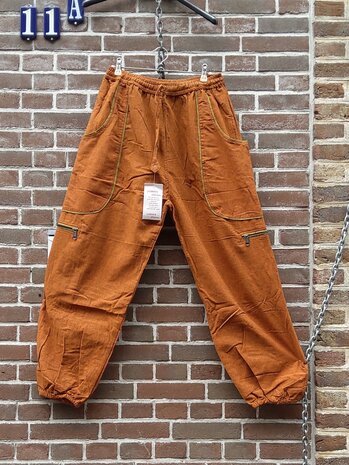 Broek katoen bies oranje