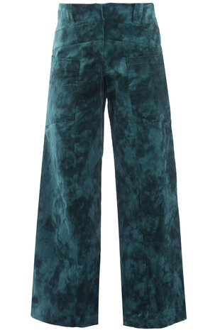 Triangle broek rib tie-dye petrol