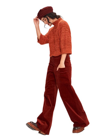 Triangle broek brede rib zwart