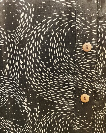 Blouse wizard batik zwart wit