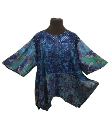 Blouse wizard batik patch blauw 3
