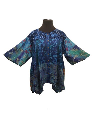 Blouse wizard batik patch blauw 3