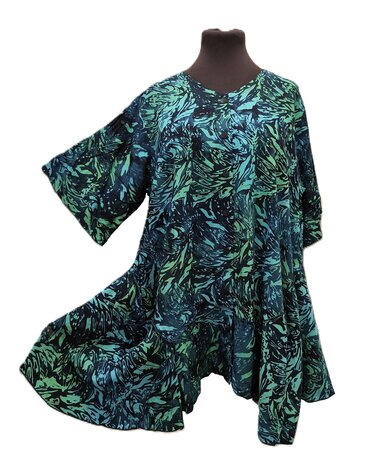 Blouse b148 batik blauw groen