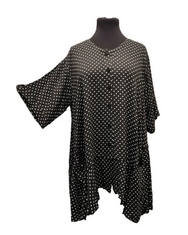 Blouse b148 batik grijs stip