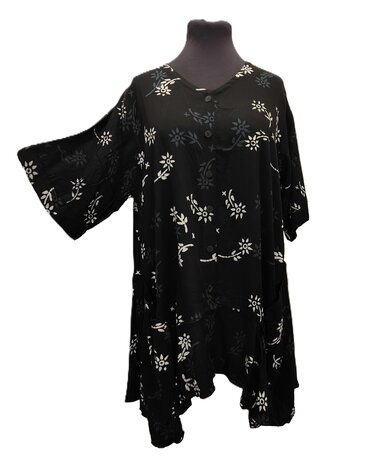 Blouse b148 batik zwart 