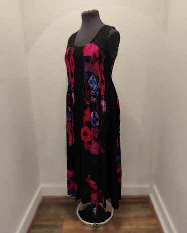 Jurk Kareta - zwart fuchsia