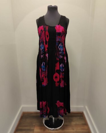 Jurk Kareta - zwart fuchsia