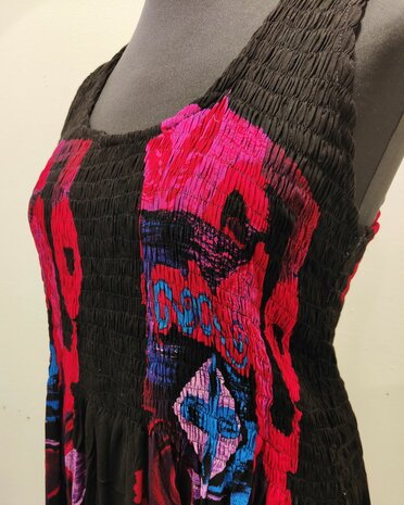 Jurk Kareta - zwart fuchsia