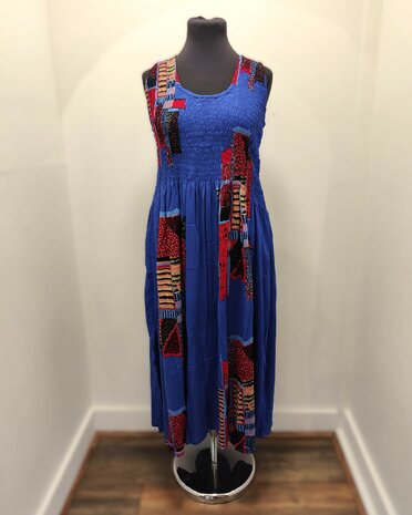 Jurk Kareta - blauw rood