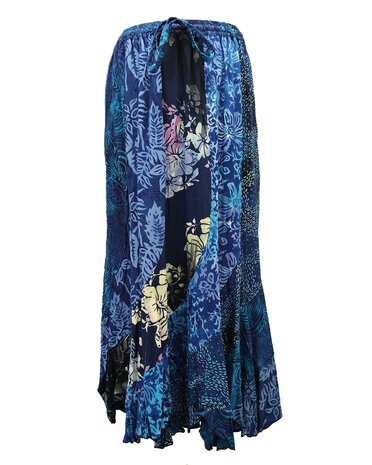 Rok banen batik blauw