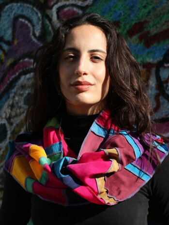 Sjaal viscose vrolijke multi kleur