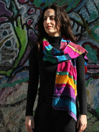 Sjaal viscose vrolijke multi kleur