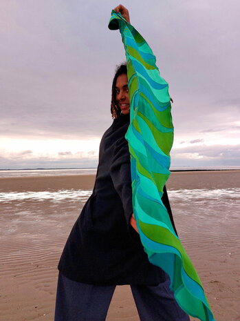 Sjaal viscose bladen groen