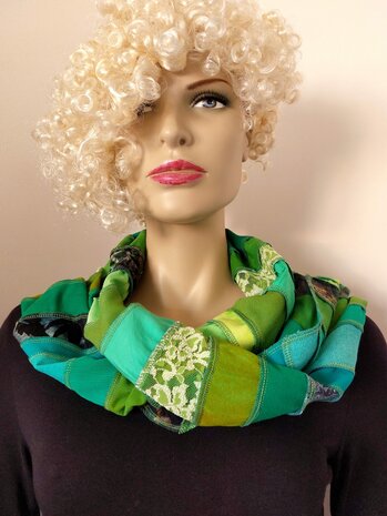 Sjaal viscose combi groen
