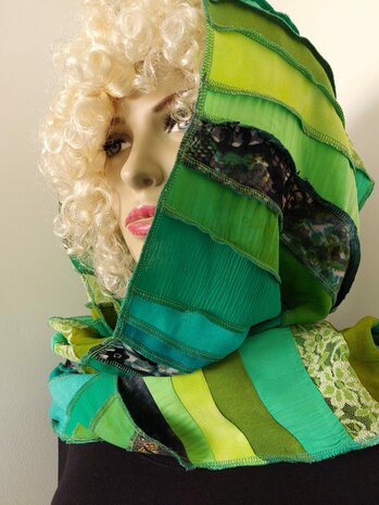 Sjaal viscose combi groen