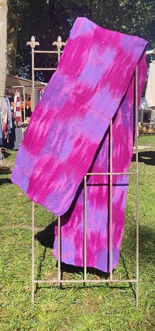 Zijde wol sjaal - fuchsia lila