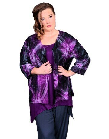 Blouse Denver paars zwart