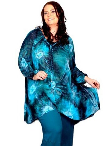 Blouse Dakota turquoise zwart