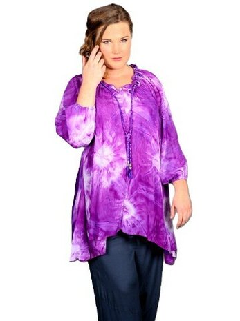Blouse Dakota paars wit