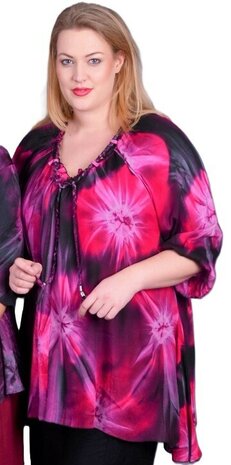 Blouse Dakota roze zwart