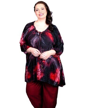 Blouse Dakota rood zwart