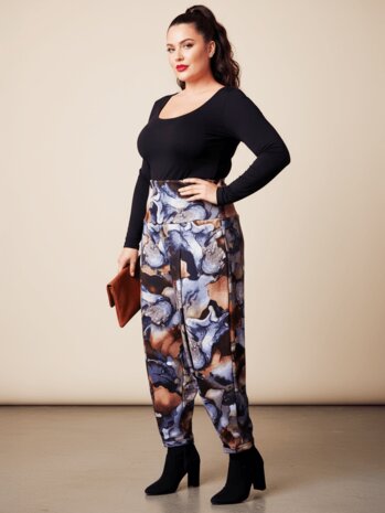 Broek Lia bruin blauw