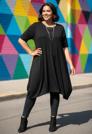 Jurk Jola korte mouw - zwart