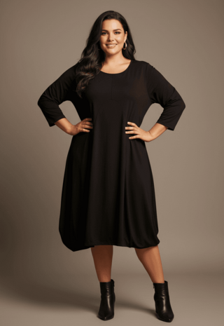 Jurk Jola 3/4 mouw - zwart