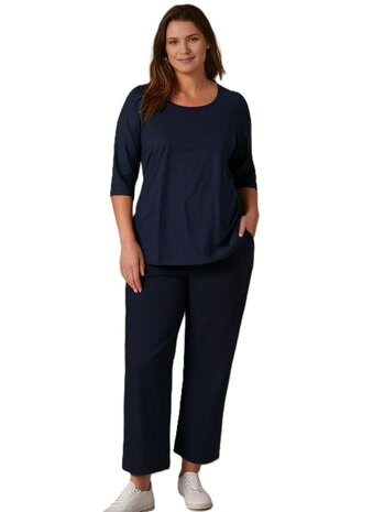 Shirt Amy viscose donker blauw