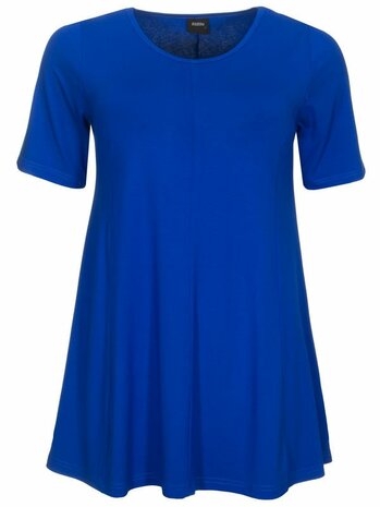 A-lijn shirt korte mouw kobalt blauw