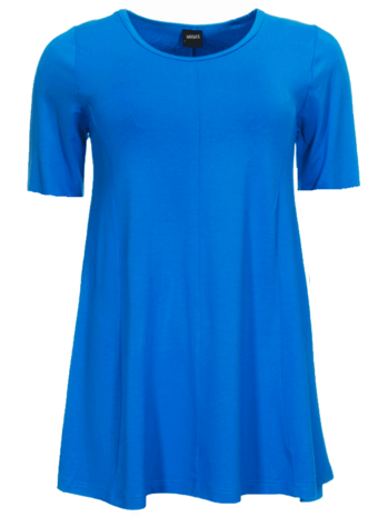 A-lijn shirt korte mouw turquoise blauw