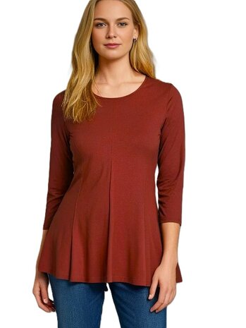 A-lijn shirt 3/4 mouw terra rood
