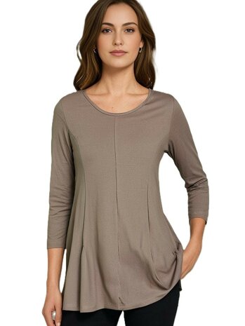 A-lijn shirt 3/4 mouw taupe