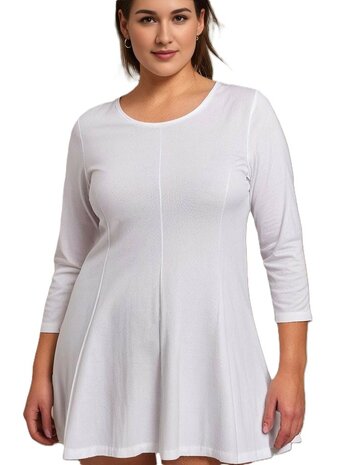 A-lijn shirt 3/4 mouw wit