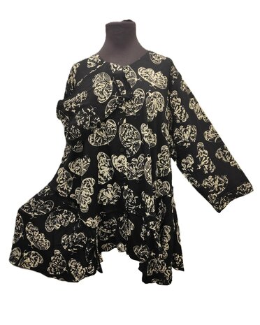 Blouse b148 batik zwart vlinder