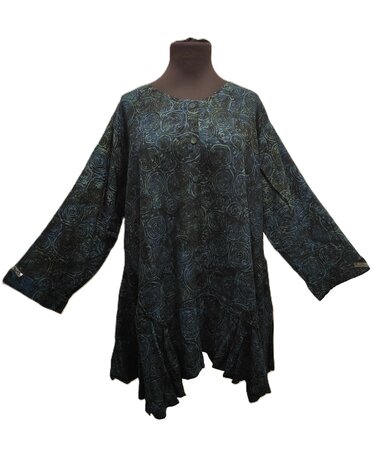 Blouse b148 batik donker blauw groen