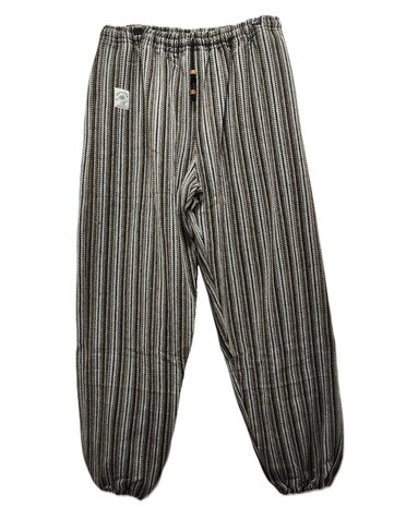 Broek Hennep streep zwart beige