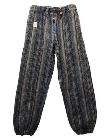 Broek Hennep streep blauw zand