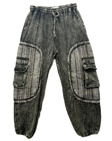 Broek katoen ikat zwart