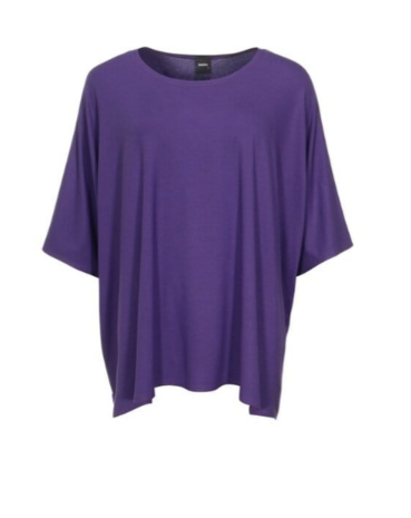 Wijd shirt Mery lang lm donker paars