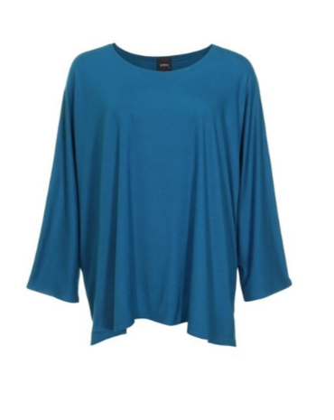 Wijd shirt Mery lang lm petrol