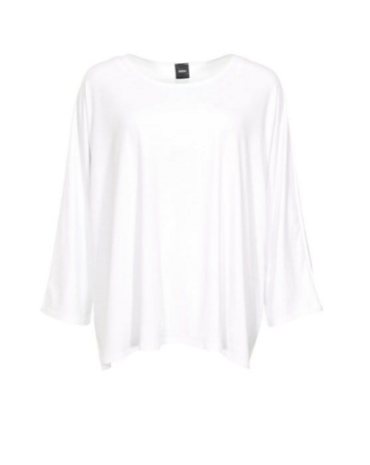 Wijd shirt Mery lang lm wit