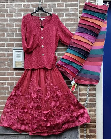 Rok lochy bloem effen