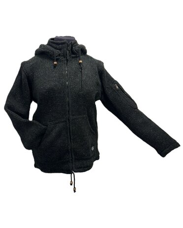 Wollen vest donkergrijs/zwart