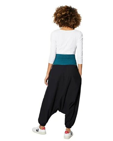 Harembroek katoen zwart multi