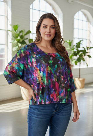 Wijd shirt Mery kort multi