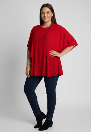 Kort vestje Ruby rood