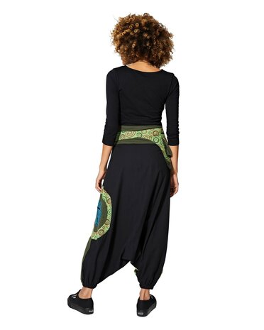 Harembroek katoen zwart groen